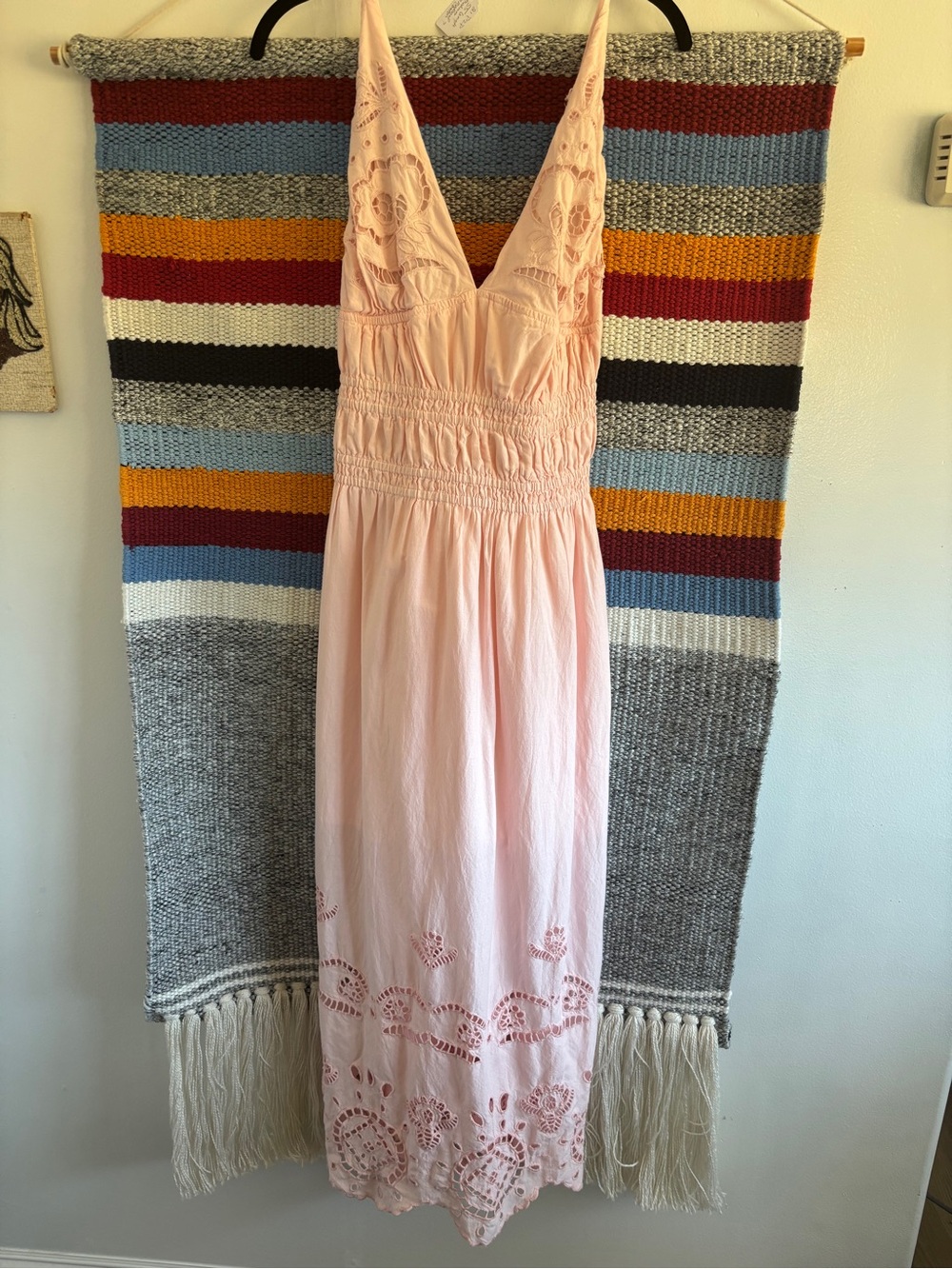 Future Collective Pink Maxi Eyelet Dress - Picture 6 of 10